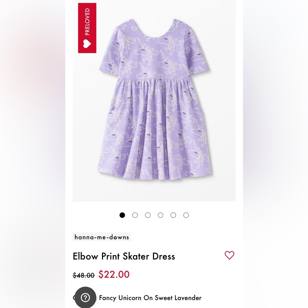 Hanna Andersson Elbow Print Skater Dress, size 8